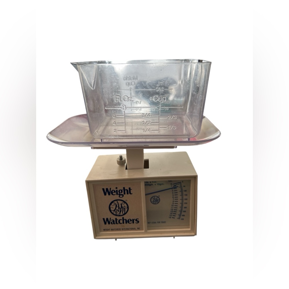 Vintage circa 1984 3-piece Weight Watchers Kitchen Scale set